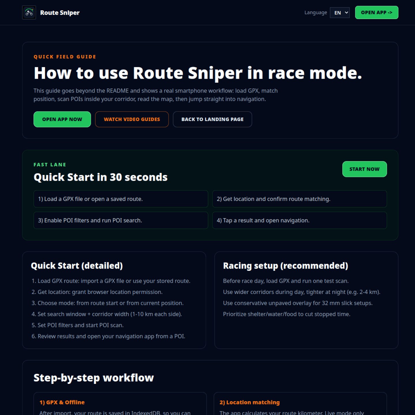 Route Sniper How-To Seite